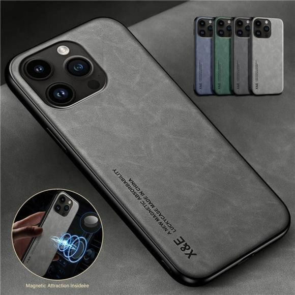 Slim Matte Leather Case For iPhone 14 Pro Max 13 12 11 XR XS 8 7 Magnetic Cover - Picture 1 of 10